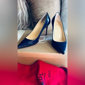 Christian Louboutin Décolleté 554 85 Patent Eclipse size 37.5 (USA 7.5) Blue